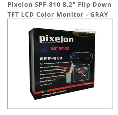 Pixelon 8.2 Flip Down Car Monitor SPF-310 Roof Mount LCD Screen Remote Control - Image 1 of 4