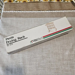 VillaWare Pasta Drying Rack #515 -12 FT of Hanging Space, Naturual Wood 15" High - Picture 1 of 7