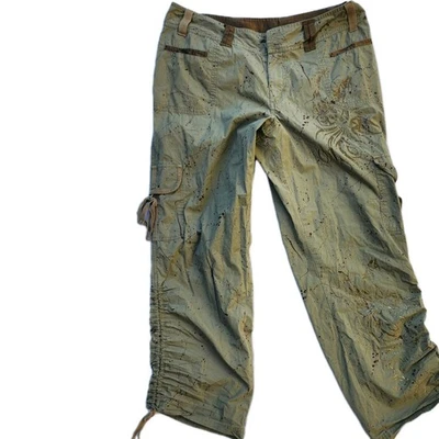 Pantalones cargo Venezia para mujer talla 16 florales con cordón bolsillos cintura elástica Y2k Foto 1 de 4