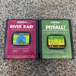 Fallgrube! And River Raid Game Lot (Atari 2600, 1982) Cart Only - GETESTET FUNKTIONIERT! - Bild 1 von 3