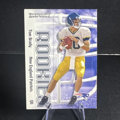 Tarjeta de novato Fleer Skybox Impact Tom Brady 2000 RC #27 New England Patriots Foto 1 de 4