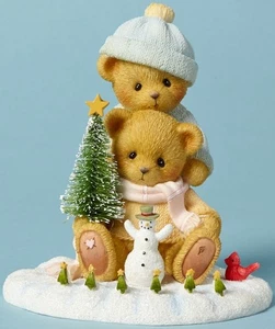 Cherished Teddies SNOW DAYS ARE THE BEST DAYS 2 Bears Playing Figurine NIB - Picture 1 of 1