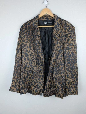 ZARA Double Breasted Leopard Print Blazer Size XS 203  - Image 1 of 4