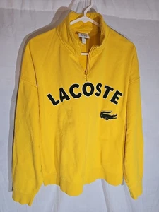 Lacoste Men's Wasp L!VE Fleece Sweatshirt Yellow size Large  - Picture 1 of 5