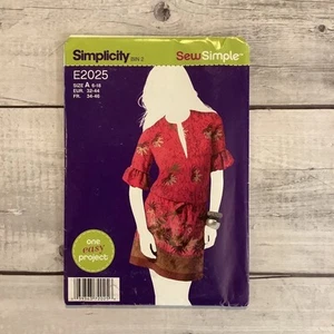 Simplicity 2025 Sewing Pattern Dress V Neck Ruffle Sleeves Misses Sz 6-18 UNCUT - Picture 1 of 4
