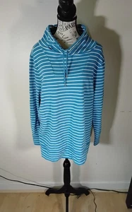 L L Bean Damen Pullover Gr. XL Petite Blue mit weißen Streifen Wasserfallausschnitt Top - Bild 1 von 5