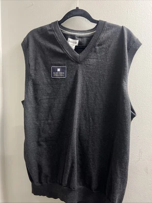 HAGGAR 运动衫背心男式 XL 码-灰色-全新带标签 — 第 1/4 张图片