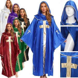 Mujer Disfraz Frontal Cruz Dorada Pullover Coro Bata Papa Manga Larga Tema - Imagen 1 de 83