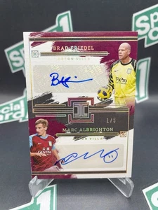 Panini Impeccable 2023-24 Dual Autograph Brad Friedel Marc Albrighton Gold 1/5 - Picture 1 of 6
