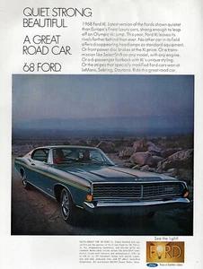 Ford XL Fastback 1968 ""Tranquilo fuerte hermoso"" anuncio en color original - Imagen 1 de 1