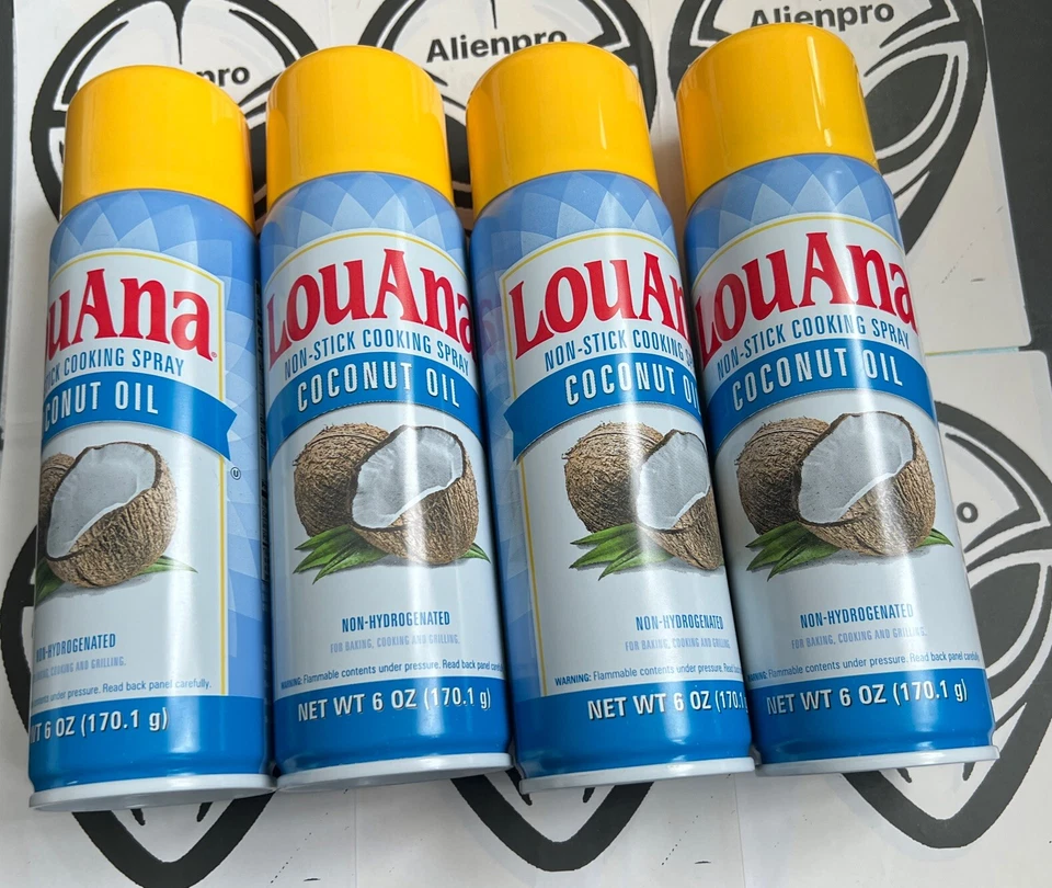 Lote de 4 aceite de coco Louana spray de cocina antiadherente peso neto 6 oz cada uno Foto 1 de 1