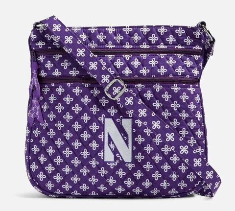 Northwestern University Wildcats Vera Bradley Triple Zip Hipster Crossbody Bag Cover