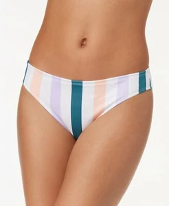 Hula Honey Juniors' Striped Hipster Bikini Bottoms,White Striped Size S MSRP $20 - Picture 1 of 2