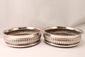 Late Georgian era Sheffield silver plate wine bottle coasters - Picture 1 of 17