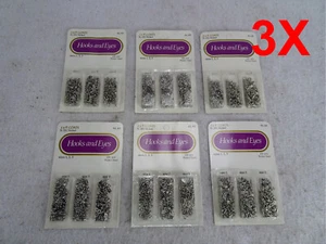 18x Packungen J&P Coats Haken und Ösen 1800 Sets - Nickel Stahl in Größe 1, 2 & 3 - Bild 1 von 5