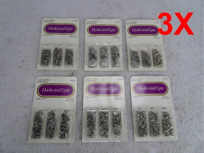 18 paquetes de abrigos J&P gancho y ojos 1800 juegos - acero al níquel en tamaño 1, 2 y 3 Foto 1 de 4