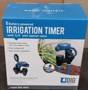 Controlador digital alimentado por batería DIG RBC8000 con válvula antisifón de 3/4" - Imagen 1 de 3