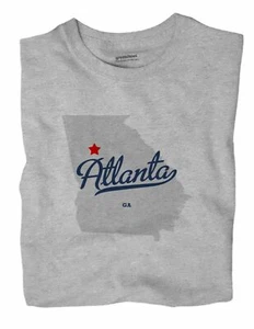 Atlanta Georgia GA T-Shirt MAP - Picture 1 of 6