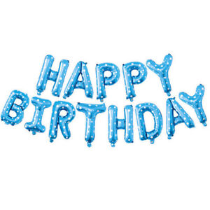 Happy Birthday Balloons Banner Bunting Self Inflating Decoration Letters Balloon