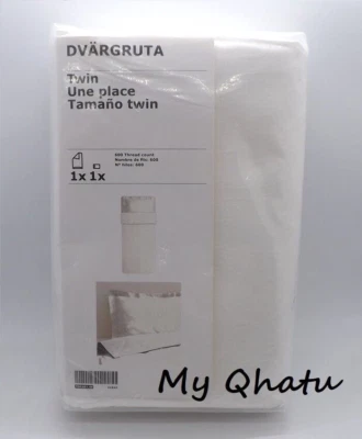 Ikea DVARGRUTA Twin Duvet Cover + 1 Pillowcases Bed Set Jacquard White NEW