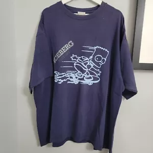 Vintage Iceberg History Bart Simpson Short Shirt Size 3XL Made In USA 90s Y2K - Picture 1 of 5