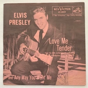 ELVIS PRESLEY-LOVE ME TENDER-ANY WAY YOU WANT ME-45RPM PINK PICTURE SLEEVE ONLY - Picture 1 of 2