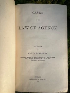 Antique Real Estate Property Law Cases Book 1893 Law of Agency NOTES!  FIRST ED - Bild 1 von 15