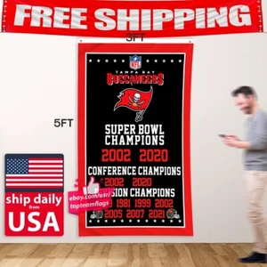 Tampa Bay Buccaneers 3X5 Foot Flag Champions Logo Banner Us Seller FREE Shipping - Picture 1 of 12