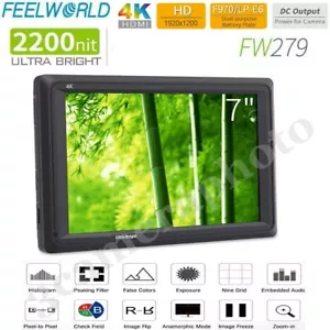 Monitor réflex digital FEELWORLD FW279 7 pulgadas ultrabrillante 2200nit en campo de cámara 1920x1200 - Imagen 1 de 12
