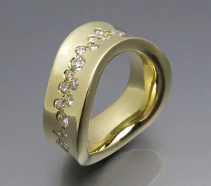 REIF-DESIGN - FEINSTER BRILLANT STERNENHIMMEL 'WELLE'  - 585 GOLD - ANGEBOT! - Picture 1 of 10