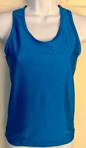 TOUSSE' BY GK ELITE LADIES LARGE ELECTRIC BLUE RACERBACK NYLON TOP RUNNING AL - Picture 1 of 7