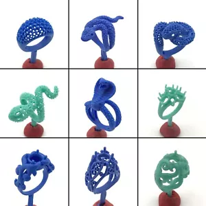 Patrones de moldes de anillo de fundición de cera perdida 9 piezas WRB288 | Diseño de serpiente y vid - Imagen 1 de 3
