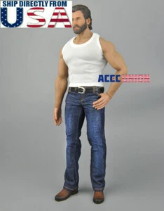 1/6 Tank Top Jeans Boots Set A For 12" PHICEN M30 31 32 33 Muscular Male Figure - Picture 1 of 3