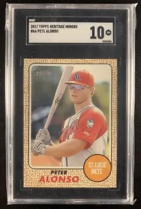 2017 Topps Heritage Minors #66 PETE ALONSO New York Mets PRE (RC) SGC 10 - Picture 1 of 2