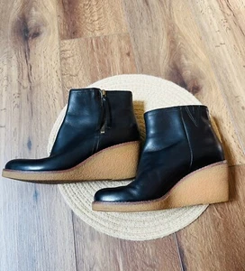 COLE HAAN Auden Waterproof Leather Ankle 3” wedge zip Boot Women 8 B Grand OS - Picture 1 of 10
