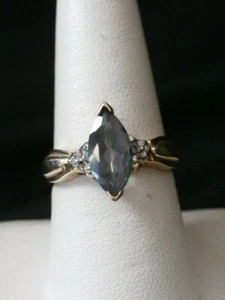 Impresionante anillo solitario de topacio místico de oro amarillo de 10k. Hacer oferta #347 - Imagen 1 de 6
