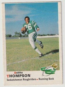 1970 OPC CFL Bobby Thompson Card #78 Saskatchewan Roughriders Oklahoma