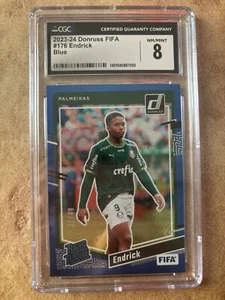 Endrick 2023-24 Panini Donruss #176 Blue Prizm /49 CGC 8 - Picture 1 of 2