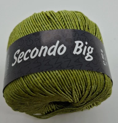 (110 € /kg):  50 g LG SECONDO BIG, Bändchengarn mit Seide, Farbe 613 grün #7496 - Bild 1 von 2