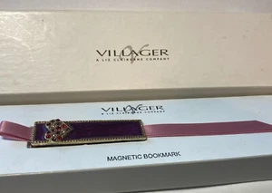 VILLAGER Liz Claiborne Co Magnetic Book-mark Gift NOS New w/box dif rhinestones - Picture 1 of 16