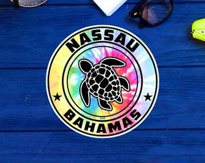 Nassau Bahamas Sticker 3" To 5" Sea Turtle Decal Indoor Outdoor Laptop Bumper - Picture 1 of 1
