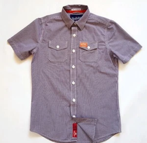 Mens SUPERDRY The washbasket shirt white-purple color size M - pit 21" new - Picture 1 of 10