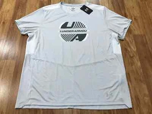 MENS 2XL 🦾 New Under Armour Speed Stride 2.0 Running T-Shirt Gray 1376991-014 - Picture 1 of 3
