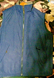 L.L. BEAN VEST BLUE LARGE TALL-POLY OUTER, FLEECE INNER - Picture 1 of 2