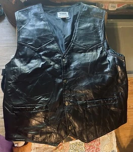 Haband Herren Motorradweste schwarz Größe XL Leder Duke Top Zustand - Bild 1 von 12