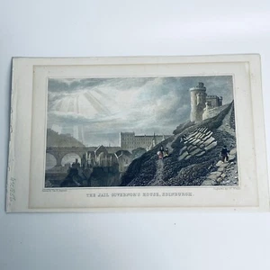 The Jail Governor’s House, Edinburgh Thomas Hosmer Shepherd Etching Print 1800s - Picture 1 of 17