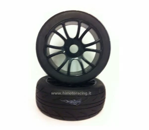 67007BL Paire Roues Complet Pneus Latex Route + Jantes 1/8 HIMOTO 2pz - Photo 1 sur 1