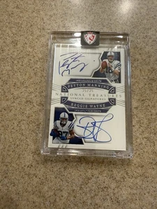2022 National Treasures Synced Signatures Peyton Manning Reggie Wayne 25/25 - Picture 1 of 2