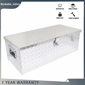 30"X13"X10" Aluminum Pickup Truck Trunk Bed Tool Box Trailer Storage W/Lock - Picture 1 of 12