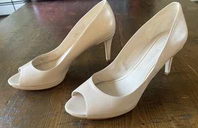 Tacones ENZO ANGIOLINI Crema Peep Toe. Talla 10M Foto 1 de 4